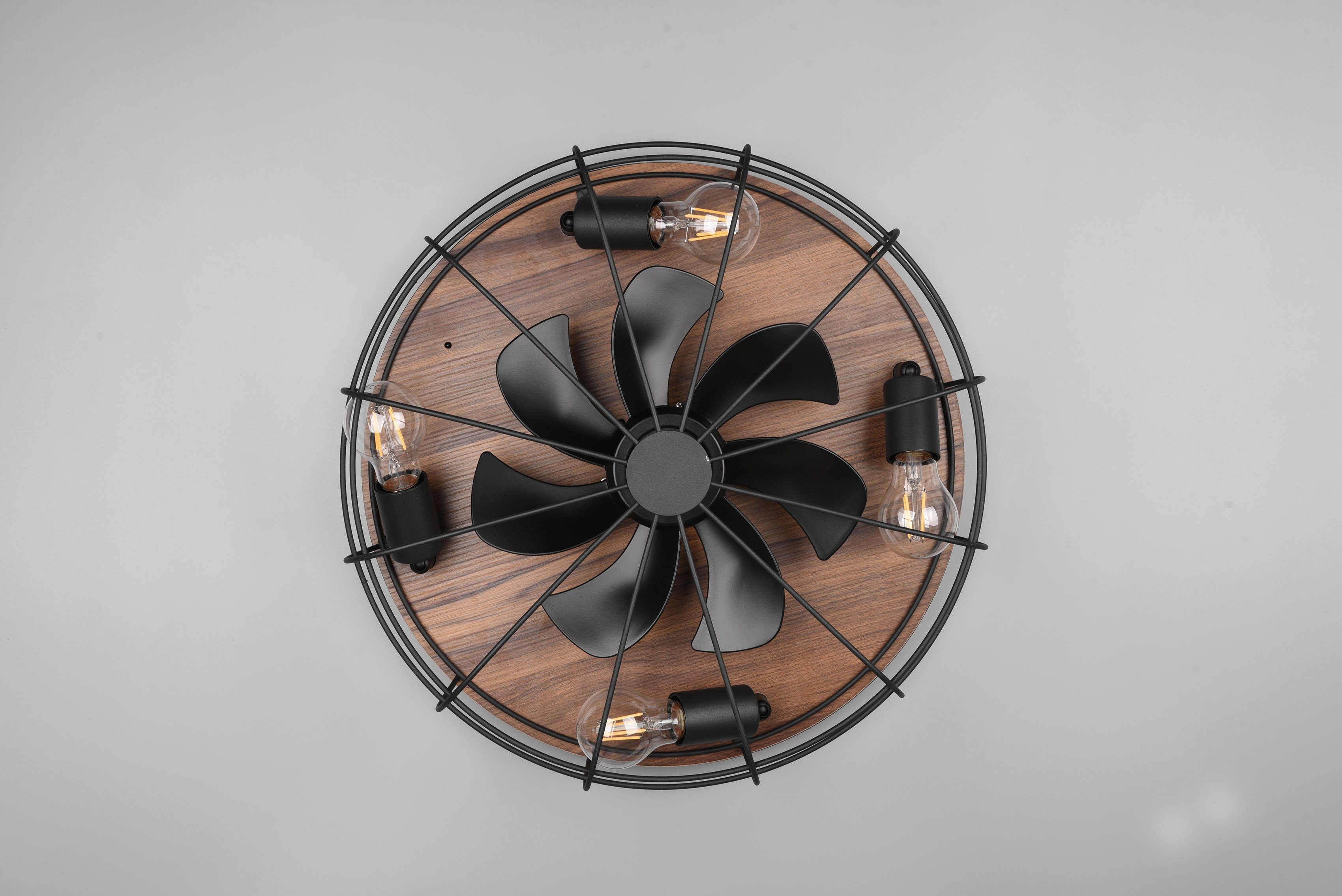 TRIO Leuchten Deckenleuchte Trondheim, Timerfunktion, Ventilatorfunktion, Leuchtmittel wechselbar, mit Ventilator, Fernbedienung., Leuchte/ Ventilator getrennt schaltbar