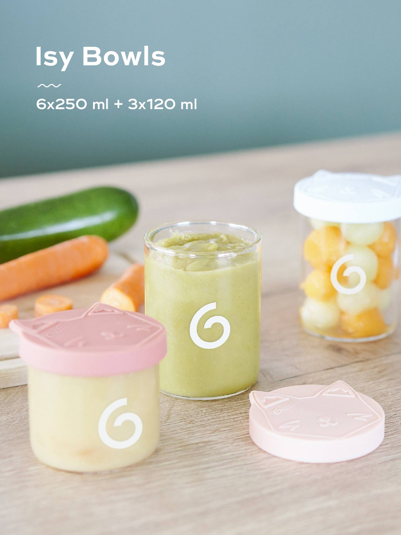 Isy Bowls 6 x 250ml + 3 x 120 ml BABYMOOV bleu