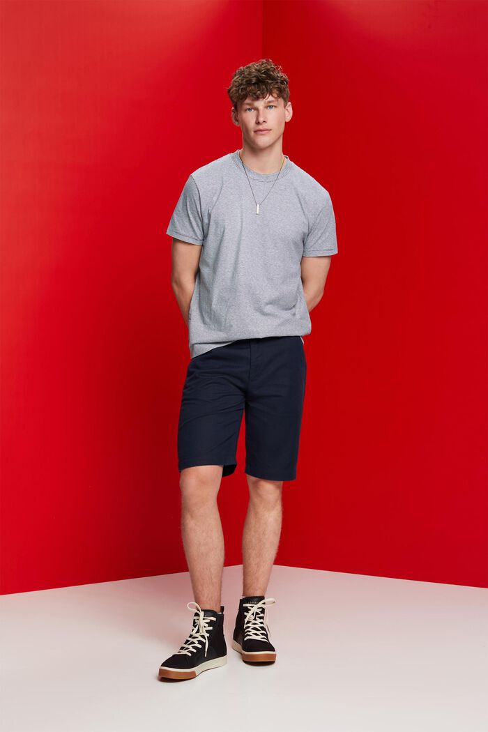 Gestreiftes Jersey T-Shirt, Baumwolle-Leinen-Mix