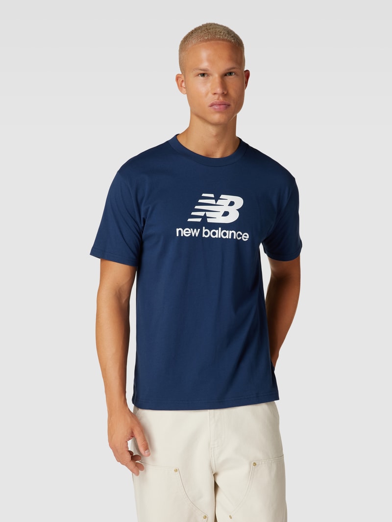 T-Shirt mit Logo-Print in marineblau