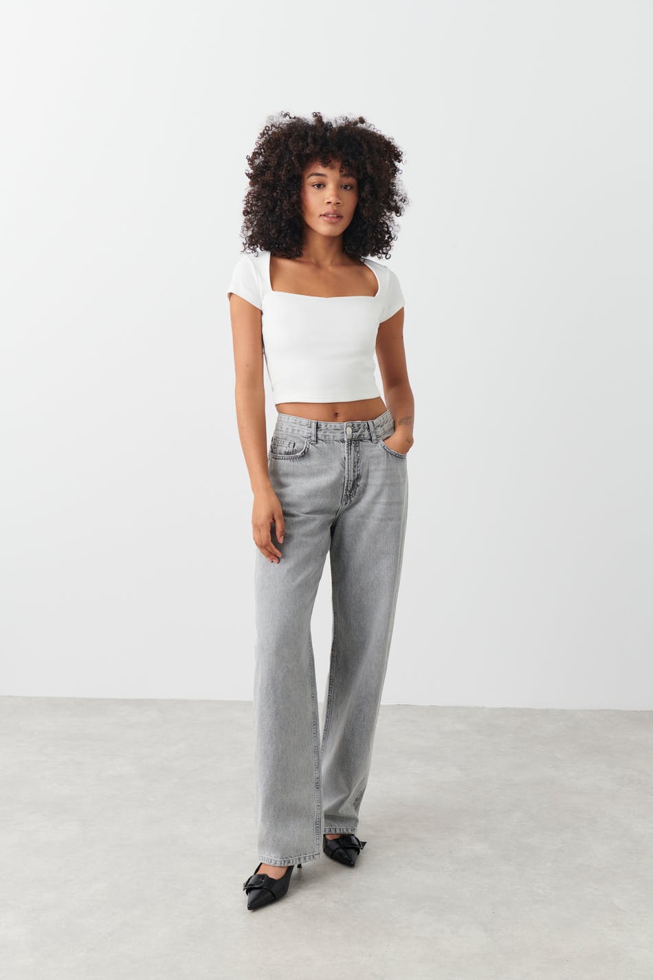 Square neck top