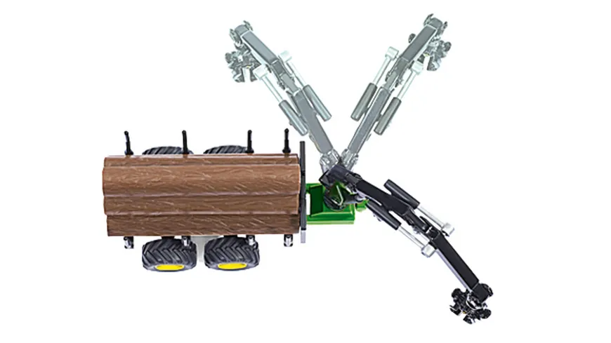 SIKU 1954 Farmer - Traktor mit Forstanhänger
