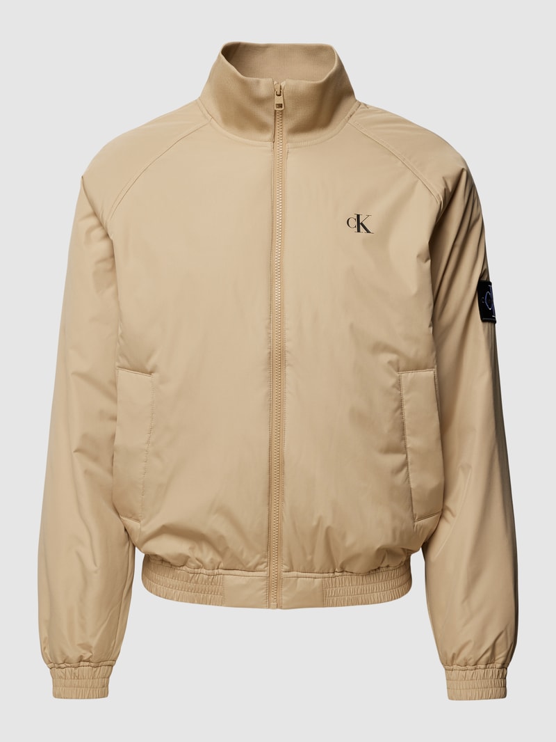 Bomberjacke mit Stehkragen Modell 'HARRINGTON' in beige
