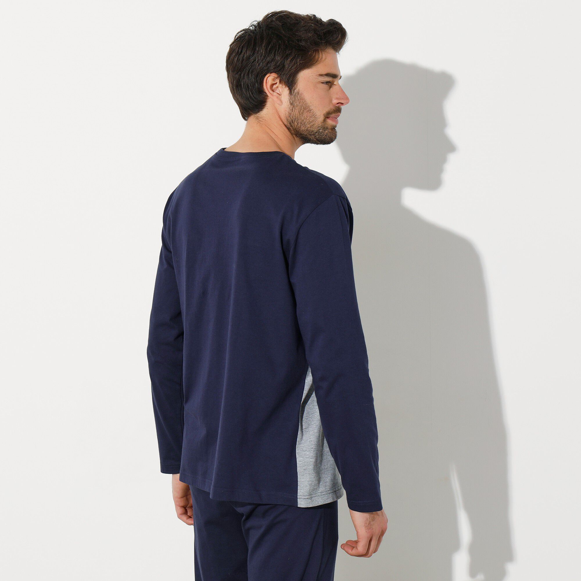 Tee-shirt pyjama tricolore manches longues