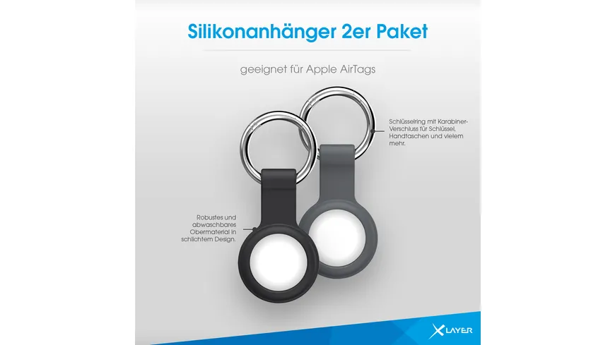 XLayer AirTag Silikonanhänger 2er Paket