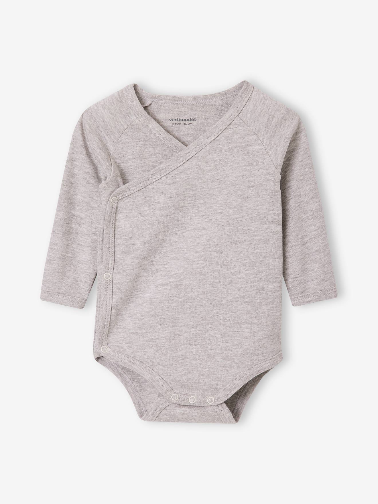 Lot de 5 bodies bébé manches longues ouverture naissance écru