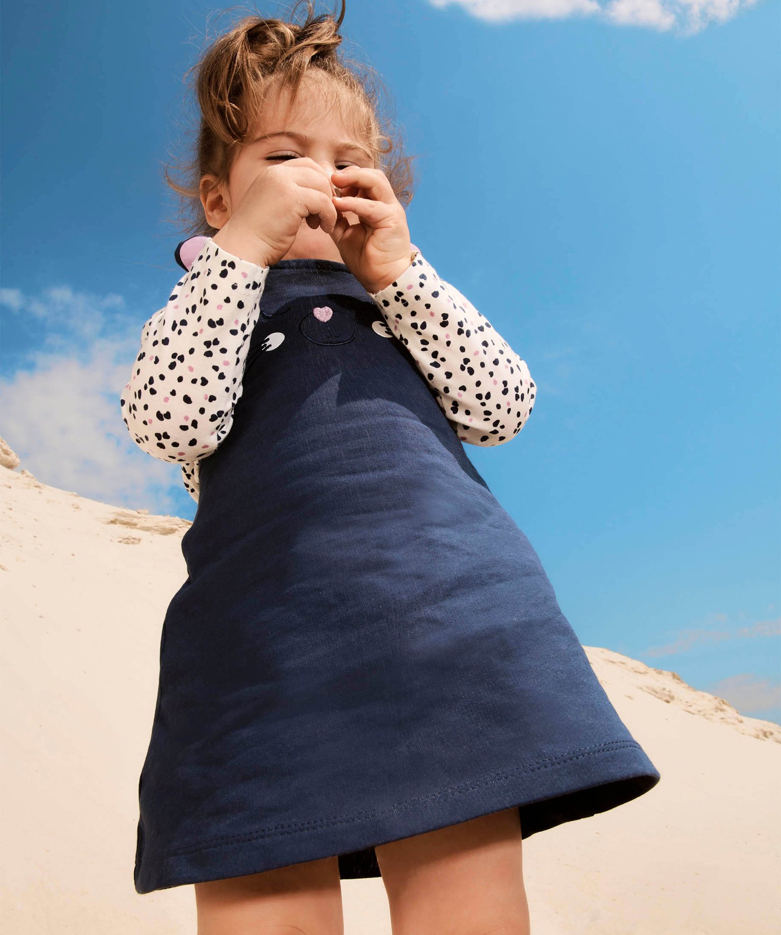 Ensemble 2 pièces robe + tee-shirt manches longues bébé f... bleu fonce | GEMO