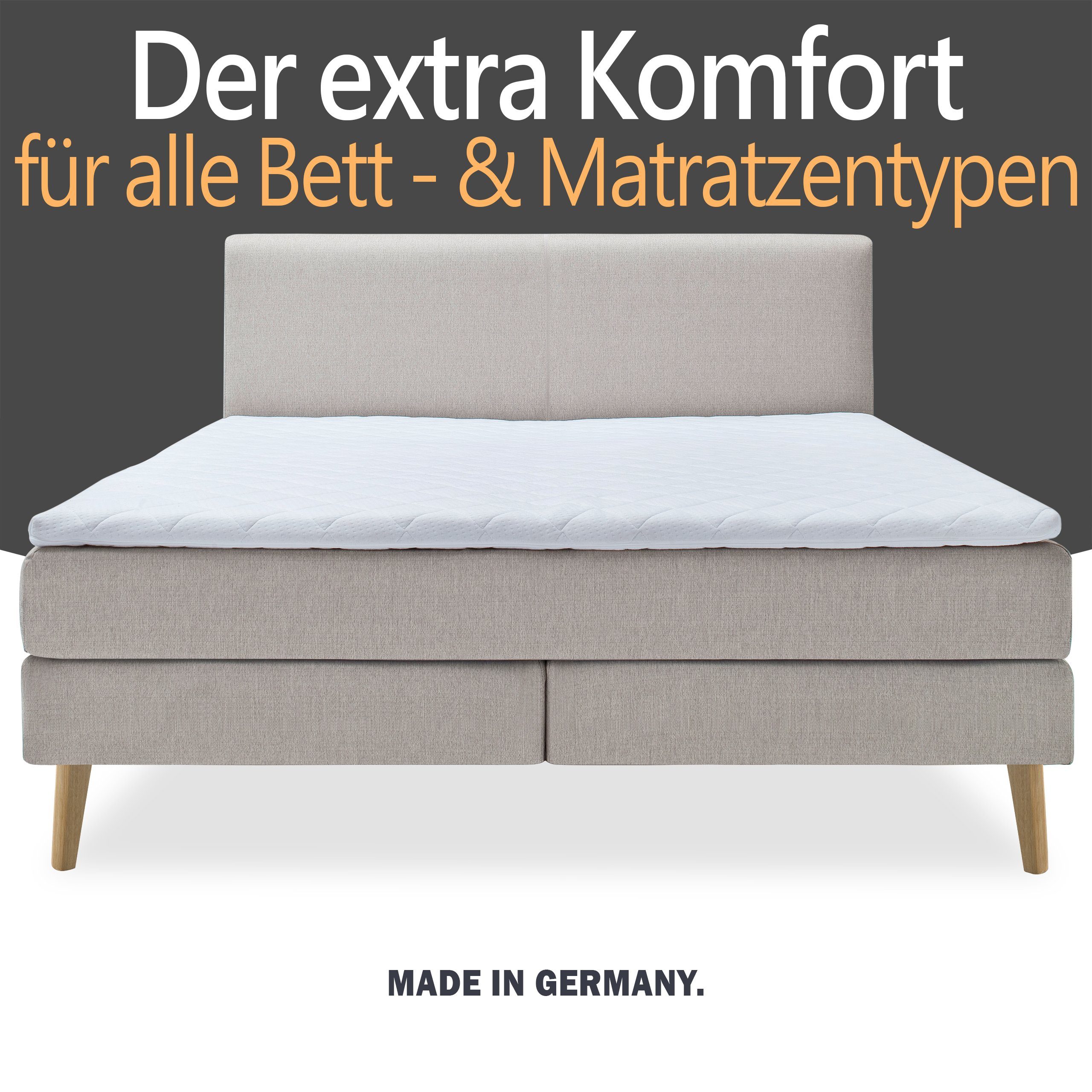 Topper Sommer-Wintertopper bequeme Matratzenauflage für Bett & Boxspringbett, wonello, 6 cm hoch, Gelschaum, Matratzentopper mit kühlender Sommerseite, zertifiziert & waschbar