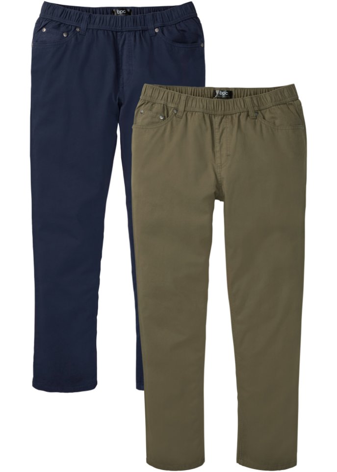 Regular Fit Schlupfhose, Straight (2er Pack)
