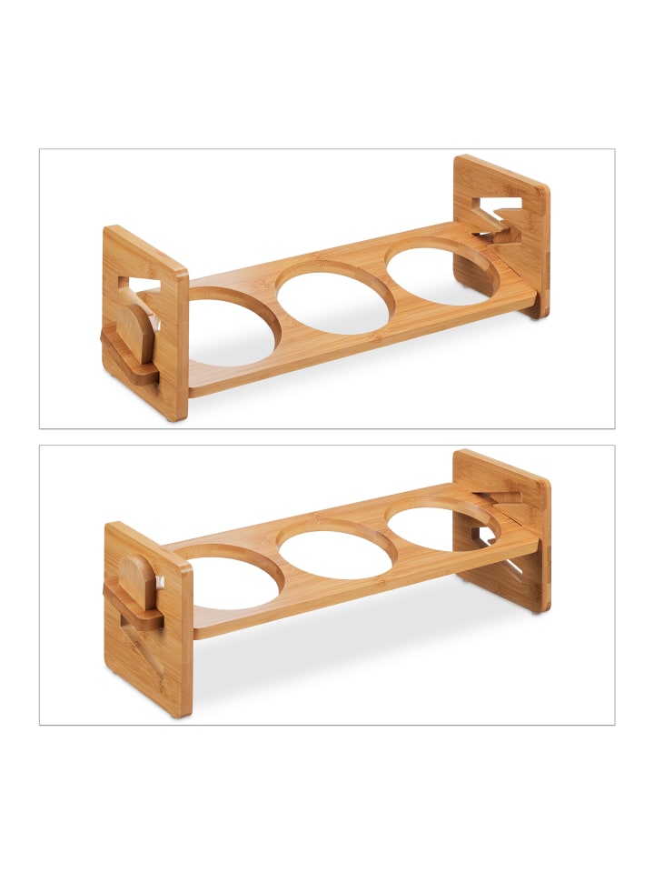 relaxdays Futterstation Hunde in Natur/ Weiß - (B)54 x (H)16,5 x (T)16 cm günstig kaufen onesize