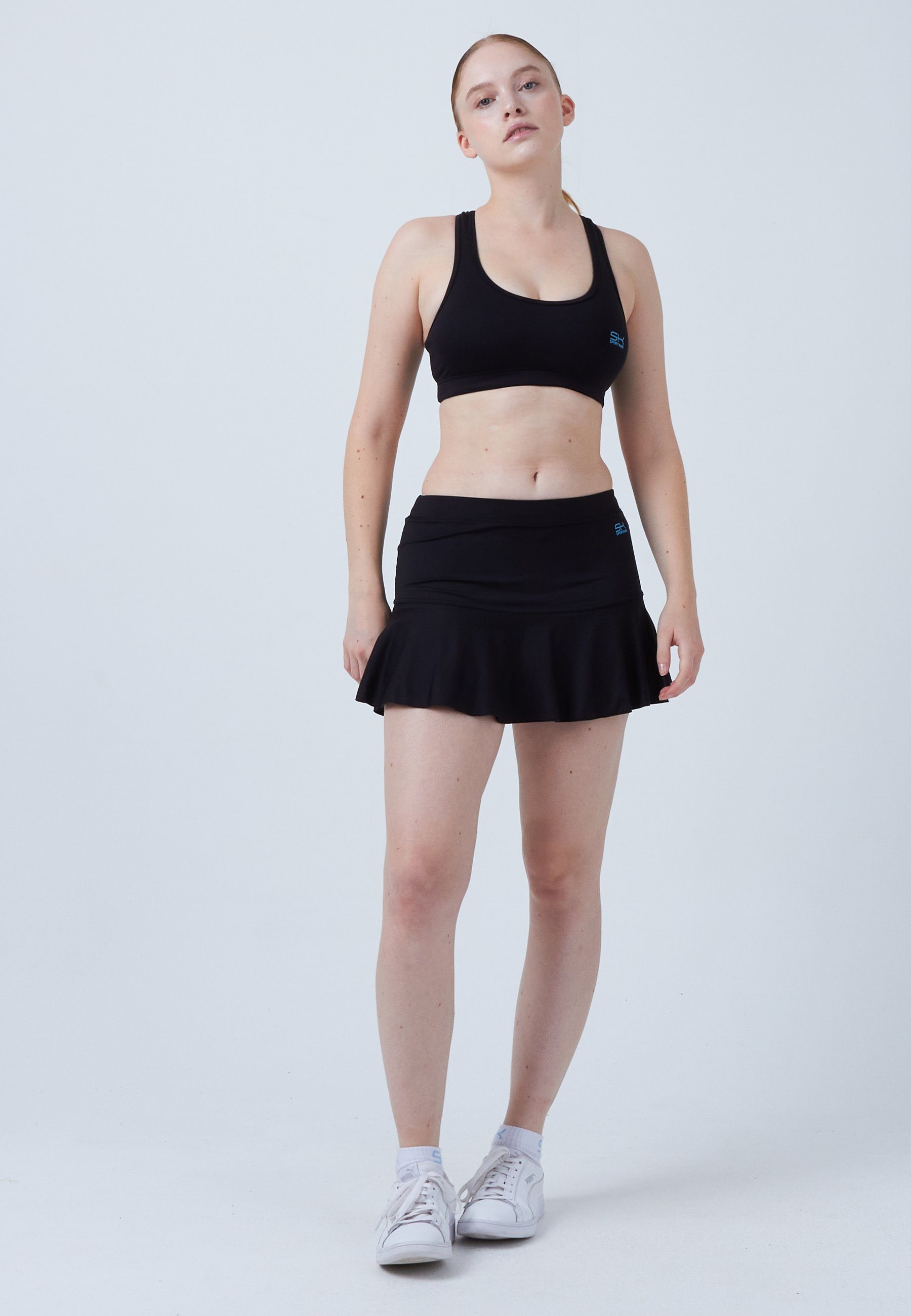 SPORTKIND Tennisrock Glockiger Tennis Skort Mädchen & Damen schwarz