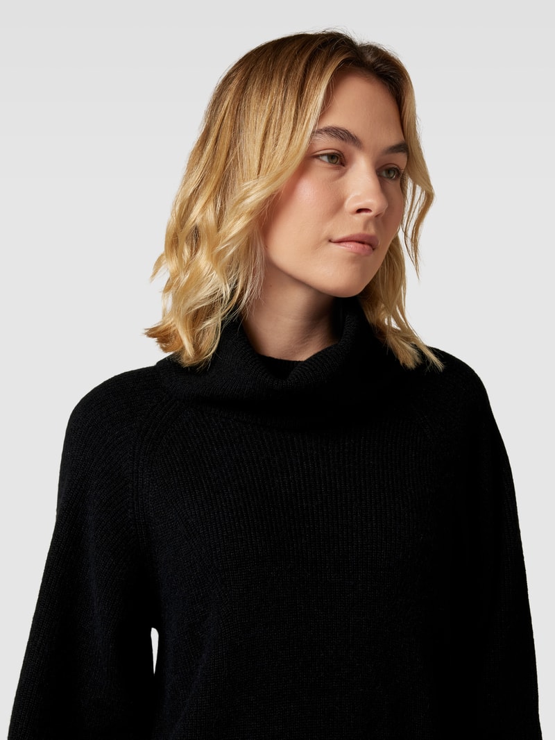 Strickkleid mit Stehkragen Modell 'Folibia' in schwarz