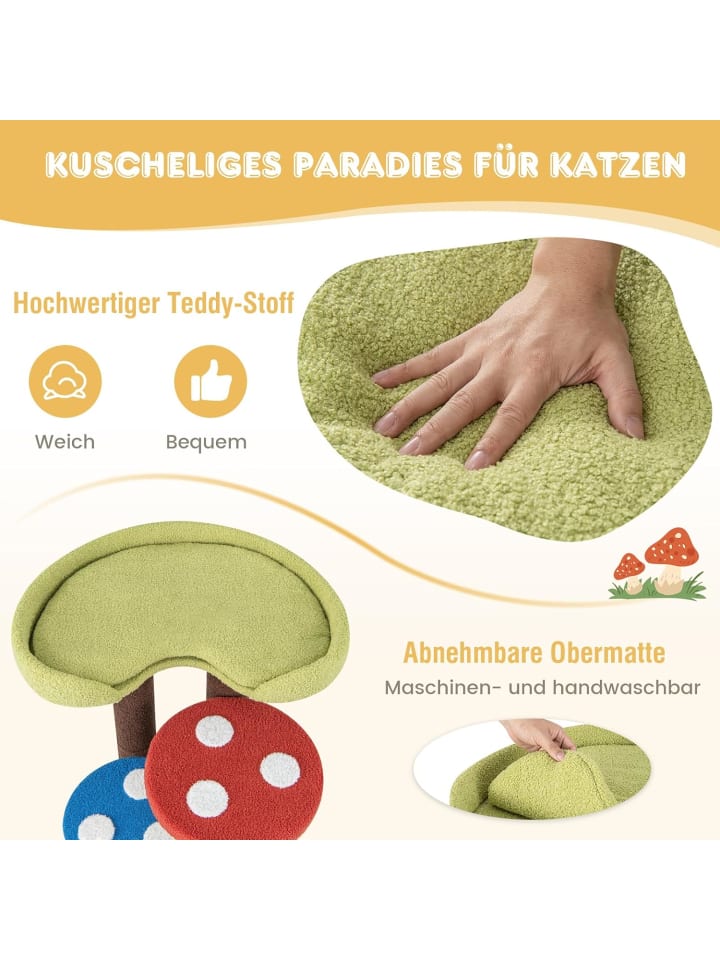 COSTWAY Kratzbaum Pilzoptik 60x65x94cm in Bunt günstig kaufen onesize