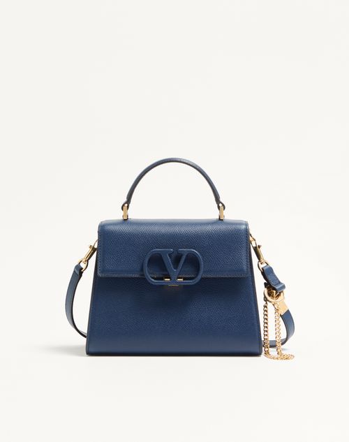 Bolsa Valentino Garavani Vsling pequena em couro de bezerro granulado.