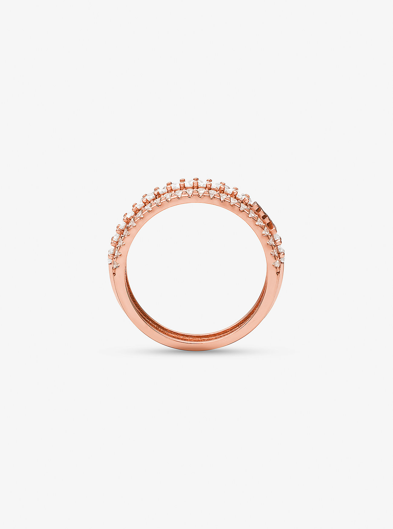 Pavé-ring i sterlingsølv belagt med edelmetall - ROSE GULL