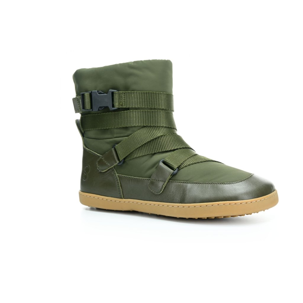 Shapen Frosty Olive grüne Winterbarfußschuhe