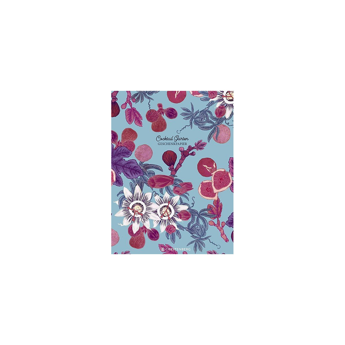 Cocktail Garten Geschenkpapier-Heft - Motiv Feigen, 10 Bögen 50 x 70 cm