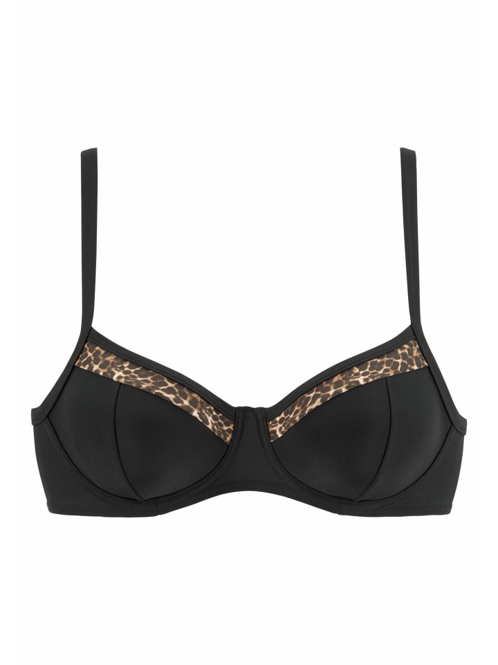 LASCANA Bügel-Bikini-Top in schwarz-leo günstig kaufen