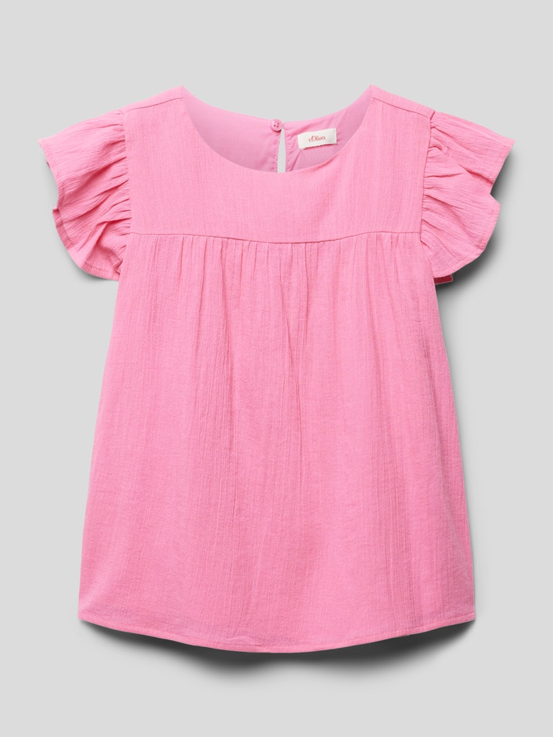 Blusenshirt mit Volantärmeln in pink