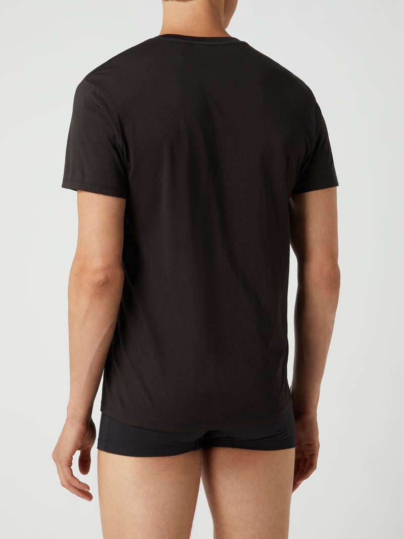 Regular Fit T-Shirt im 2er-Pack in schwarz