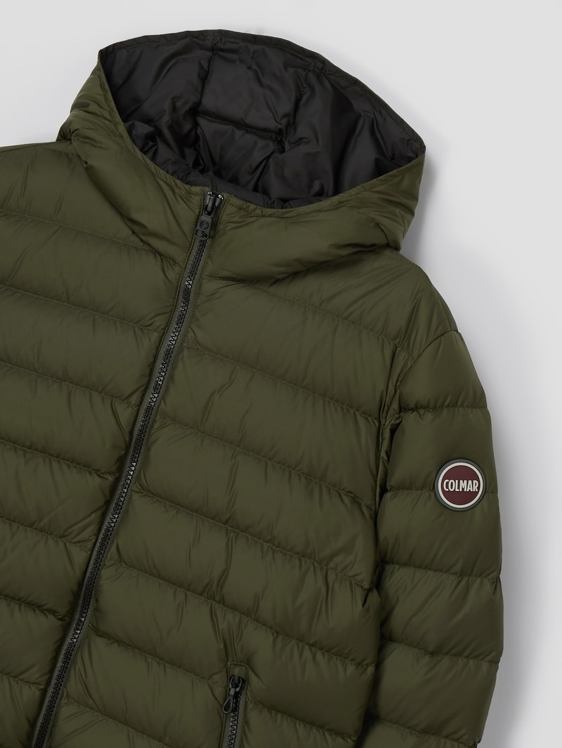 Daunenjacke mit Kapuze in khaki