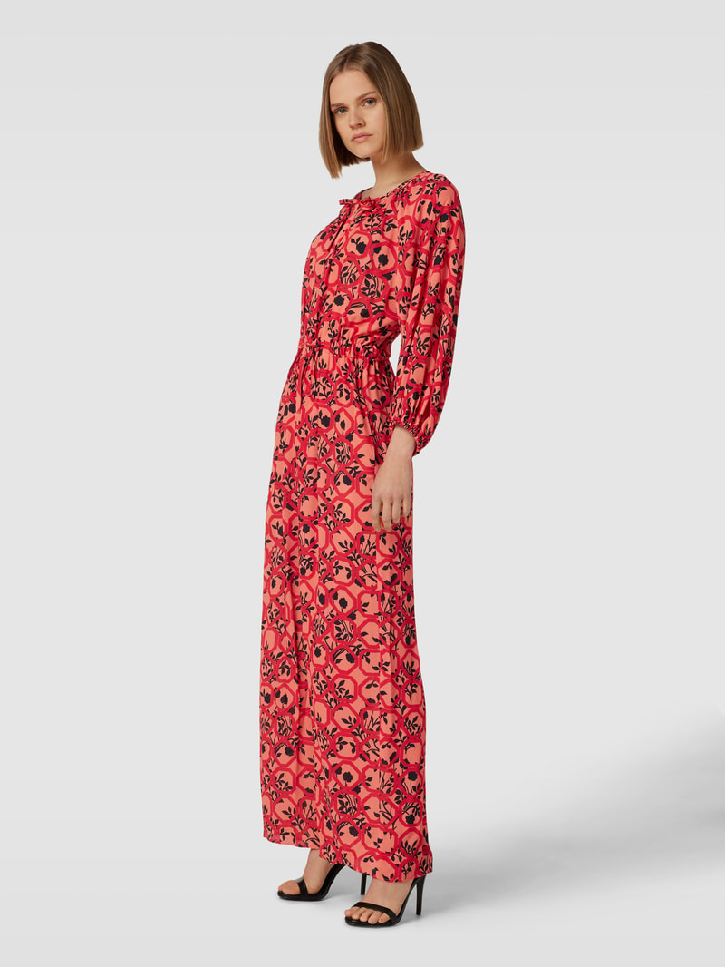 Jumpsuit mit Allover-Muster Modell 'ECCESSO' in hellrot