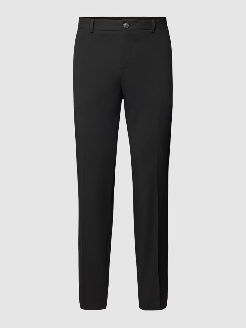 Slim Fit Anzughose mit Knopf- und Reißverschluss in schwarz