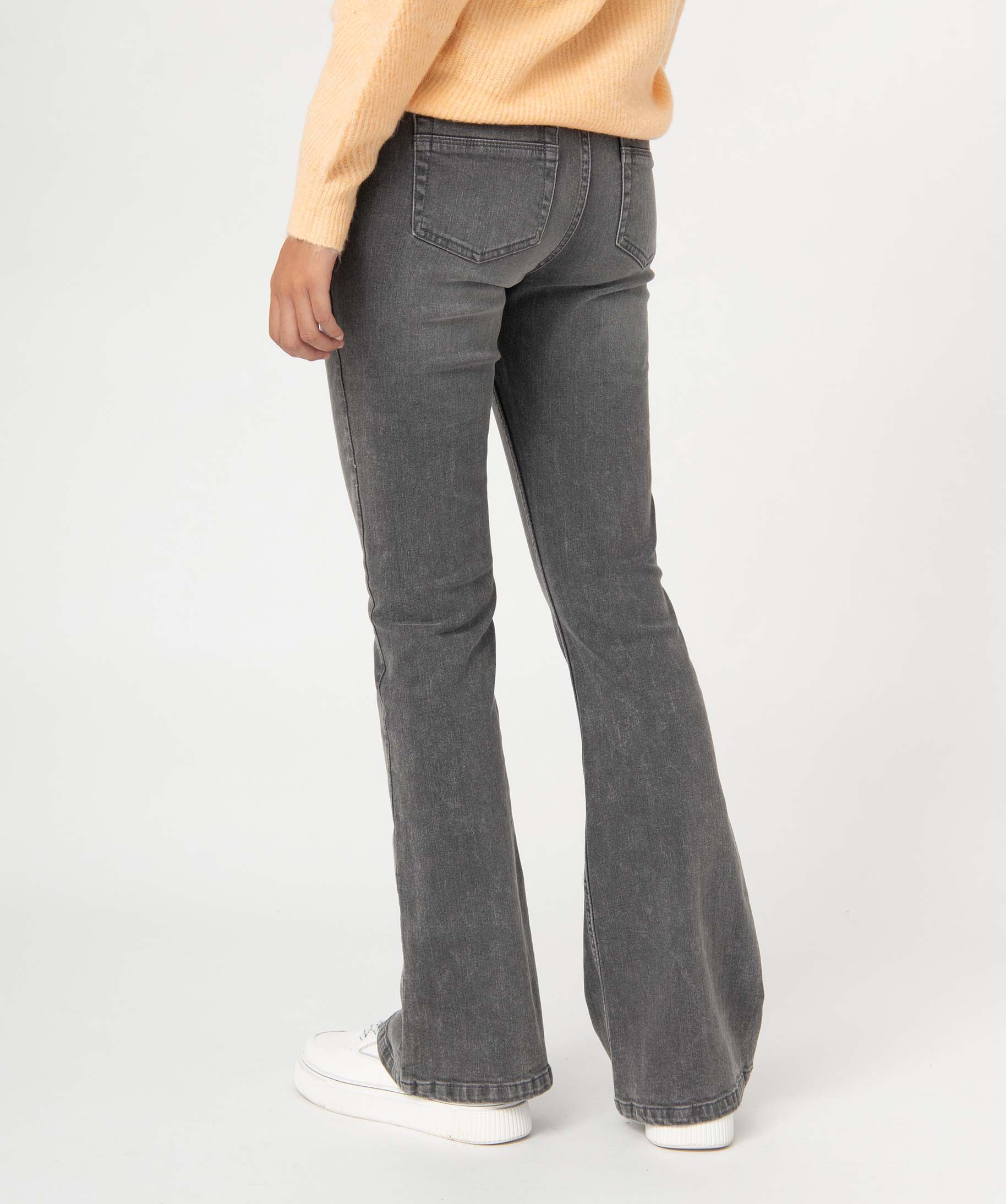 Jean femme coupe Bootcut taille haute grey | GEMO
