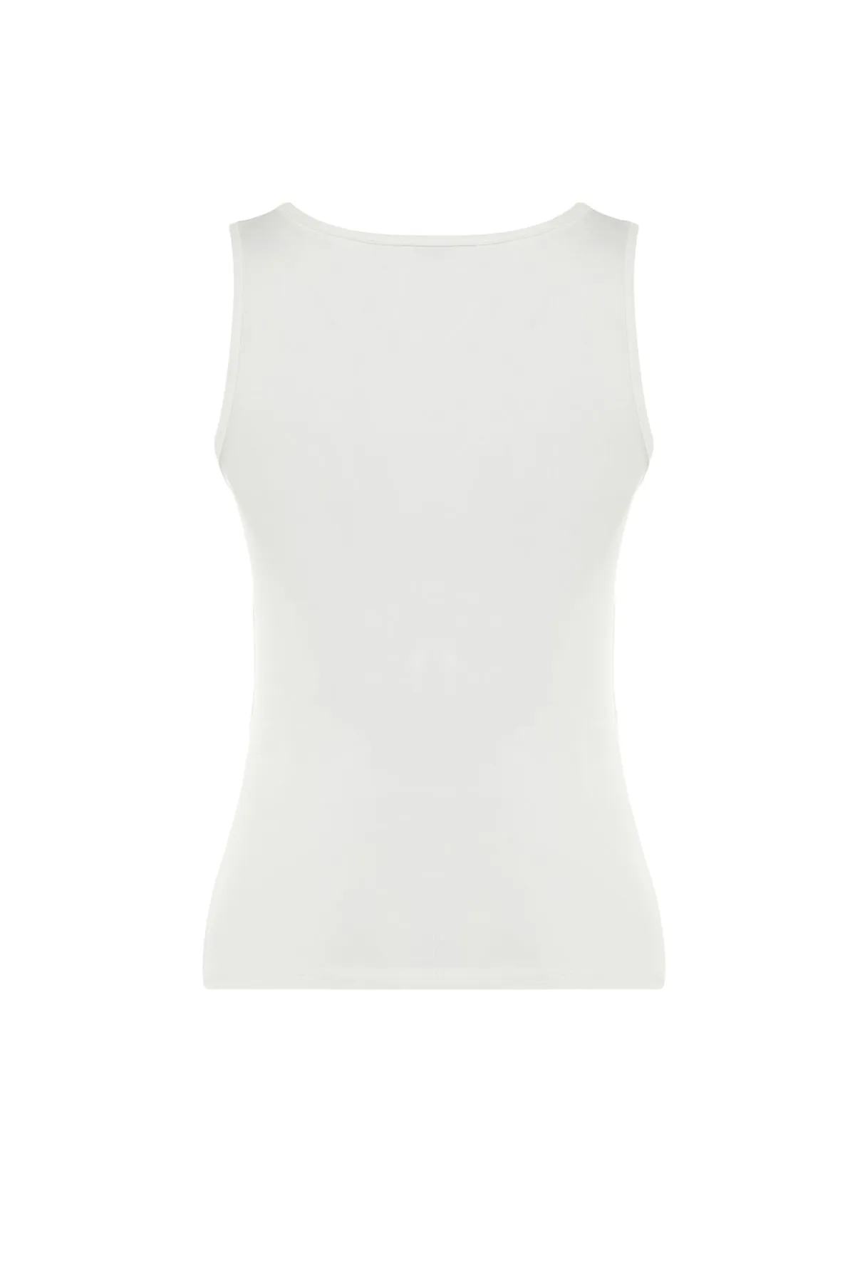 Trendyol Collection  Ecrufarbenes, tailliertes/flexibles Strickunterhemd mit quadratischem Kragen TWOSS23AL00037