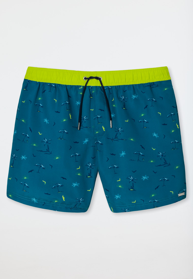 Badeshorts Webware Strand gemustert limette - Casual Swim