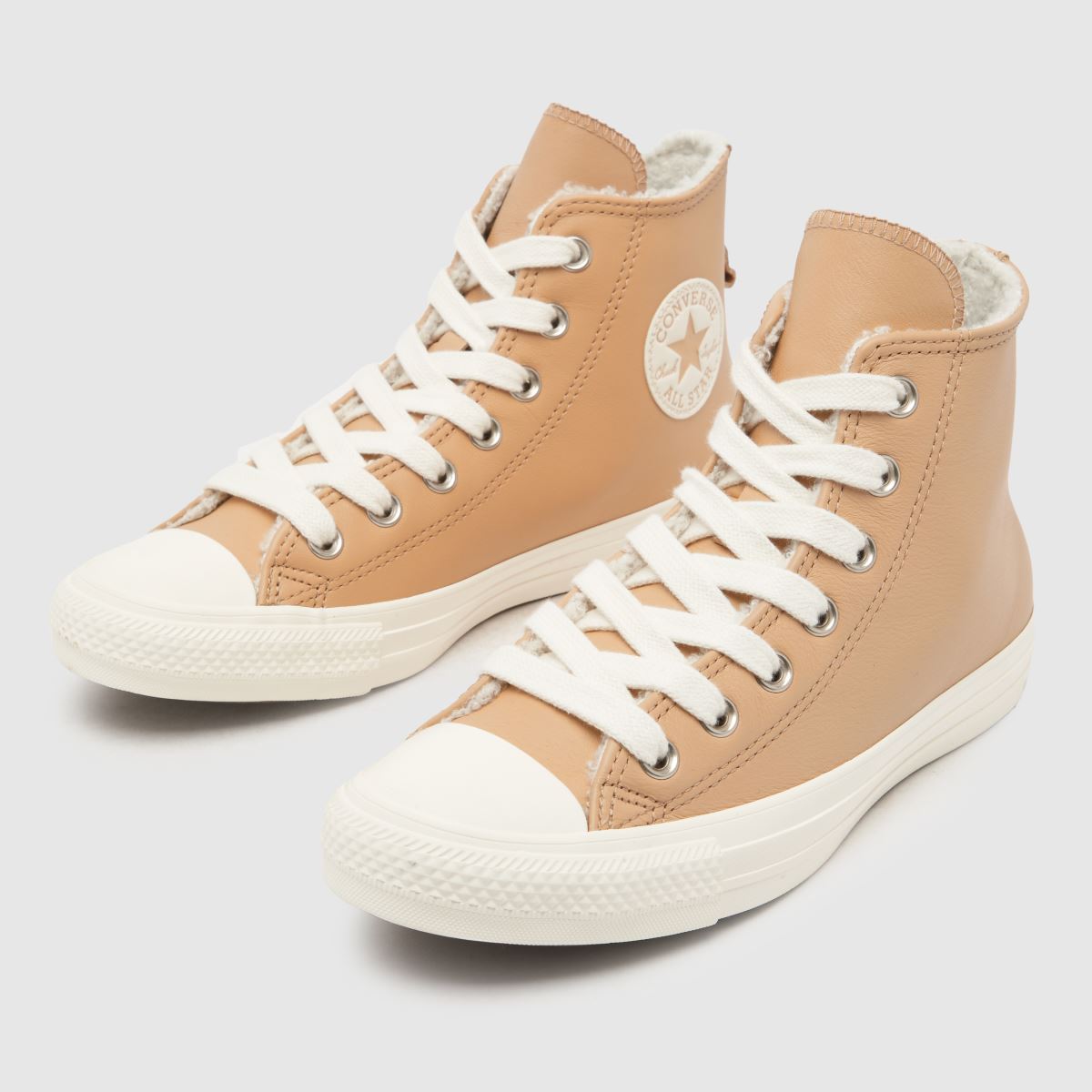 Converse All Star – Vita och beige vinterskor med hög midja