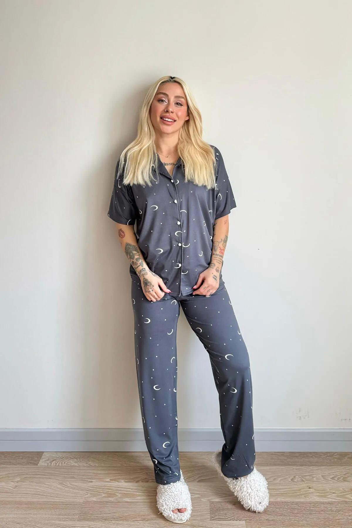 Pijamaevi  Pyjama set - Grau - Muster