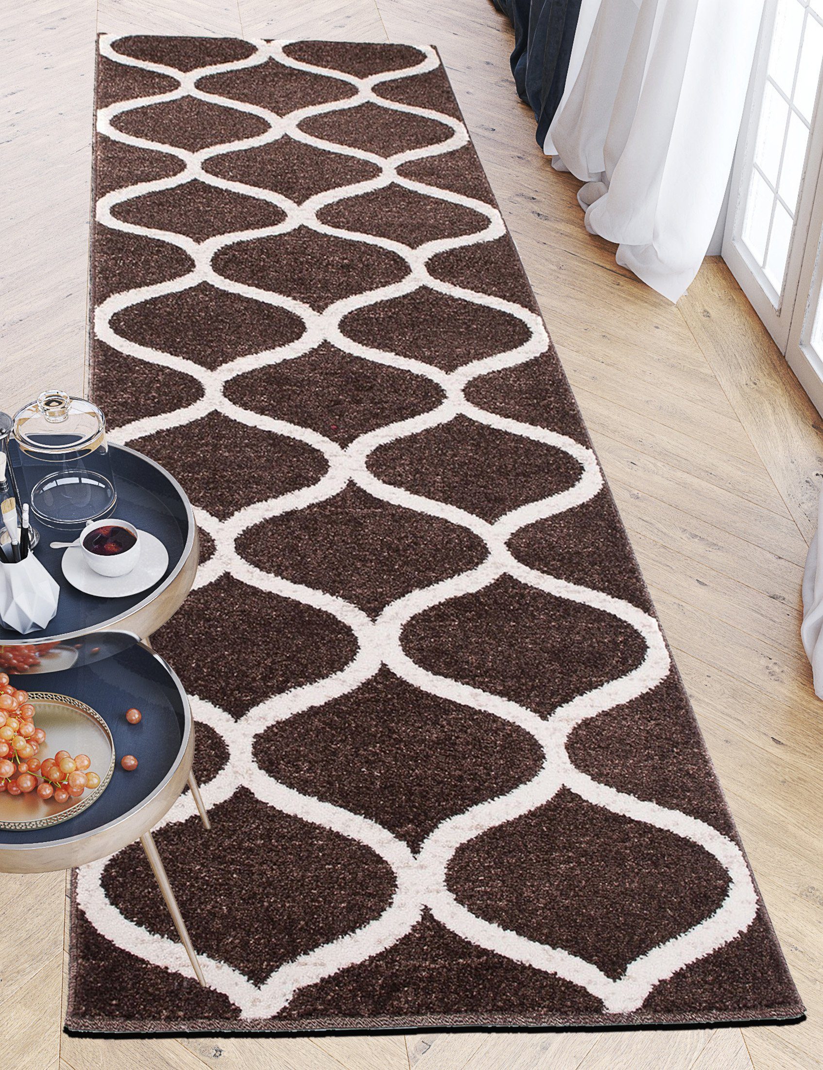 Läufer Läufer Flurläufer Modern für Vorzimmer, Küche - Braun, Mazovia, 70 x 100 cm, Kurzflor, Meterware, Höhe 10 mm, Kurzflor - niedrige Florhöhe