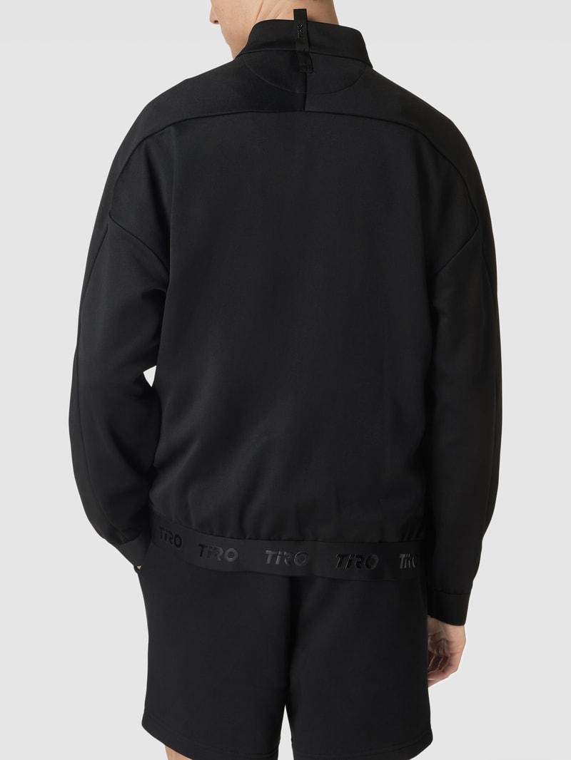 Sweatjacke mit Logo-Print Modell 'TIRO' in schwarz