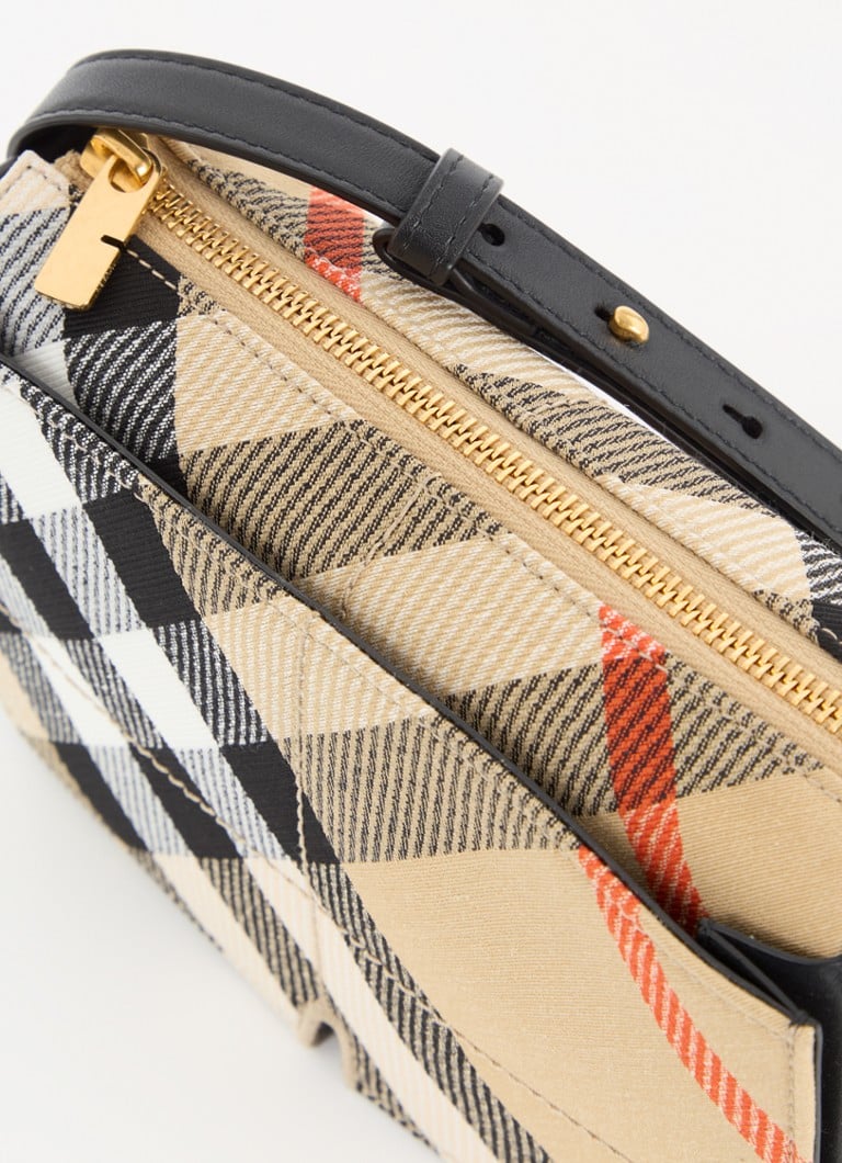 Bolsa transversal Burberry Snip com estampa xadrez e detalhes em couro de bezerro.