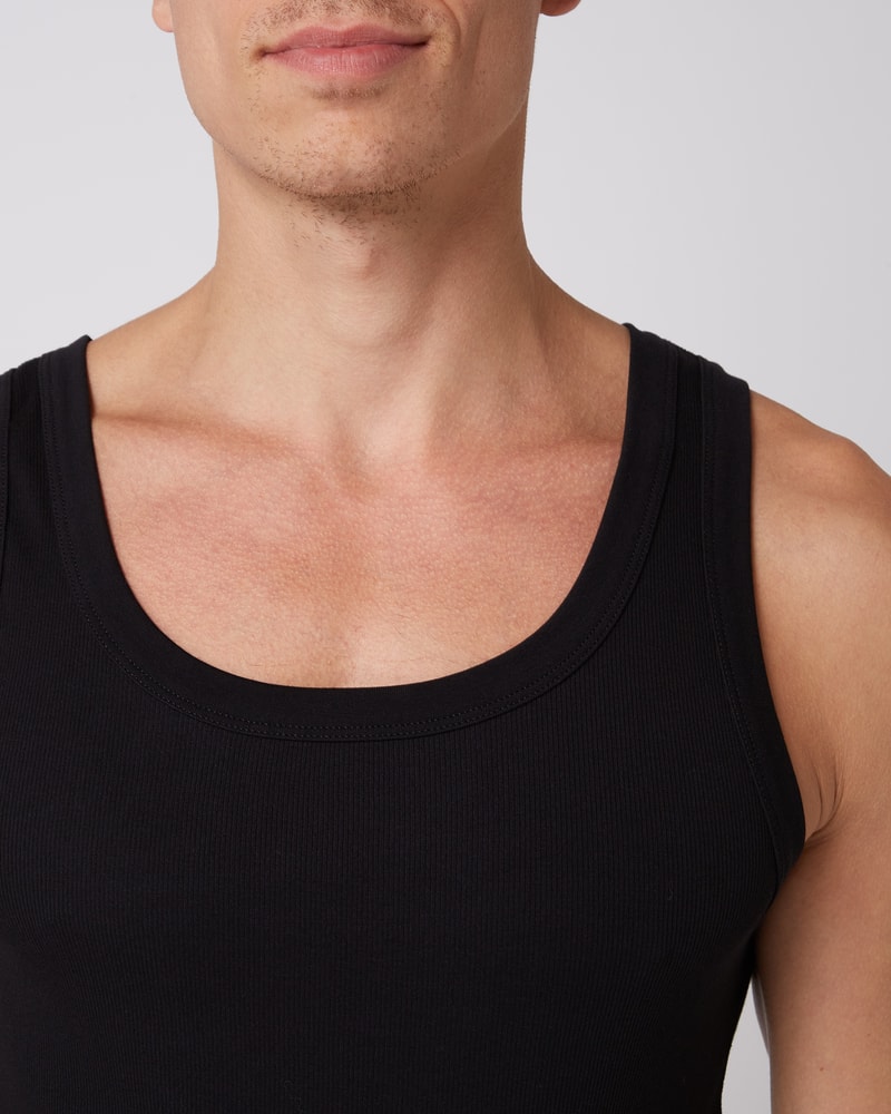 Tanktop mit Stretch-Anteil in schwarz