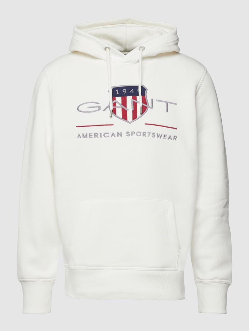 Hoodie mit Label-Stitching Modell 'ARCHIVE SHIELD' in offwhite