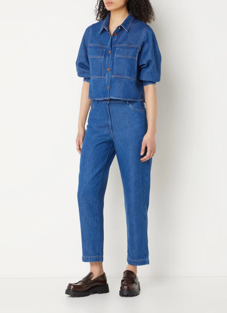 Camicetta in denim di Sessùn Leone con tasche applicate