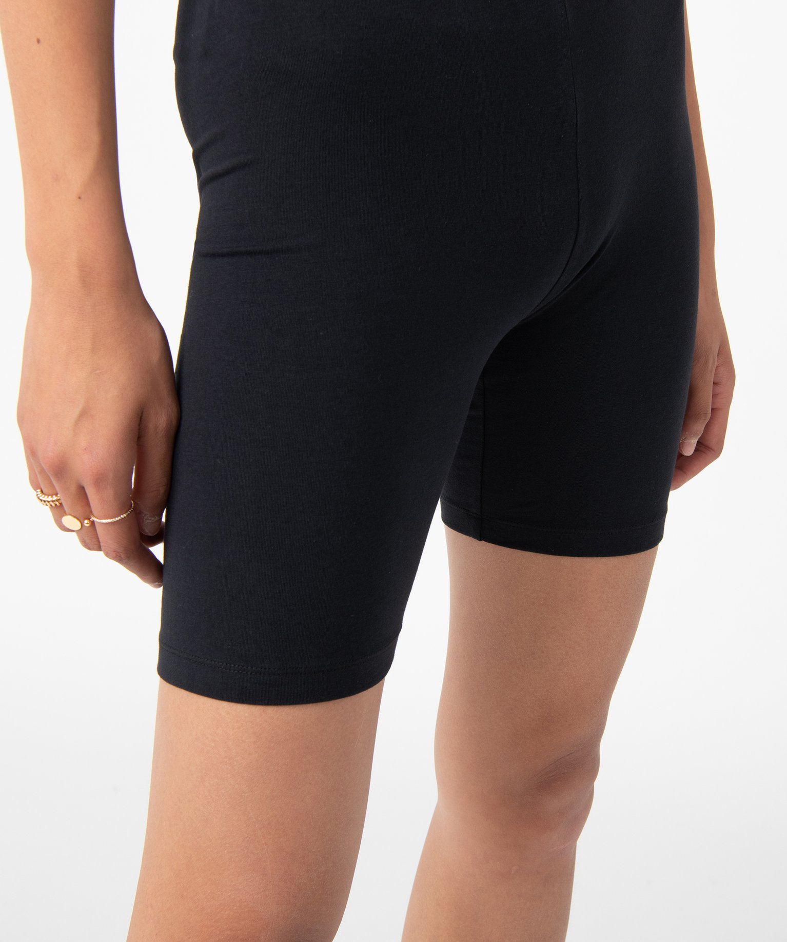 Legging court femme en maille extensible noir | GEMO