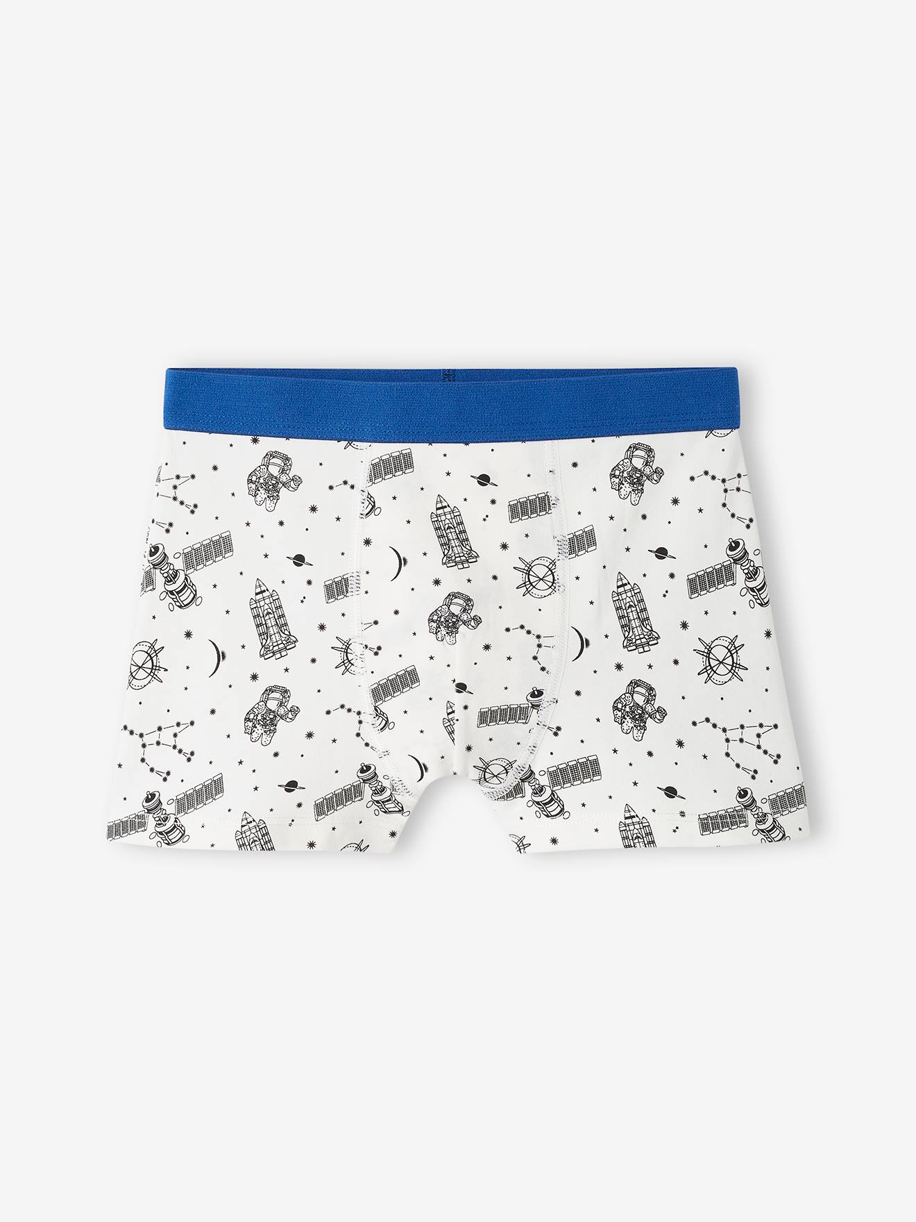 Vertbaudet 5er-Pack Jungen Boxershorts aus Stretch, Weltraum Oeko-Tex - königsblau