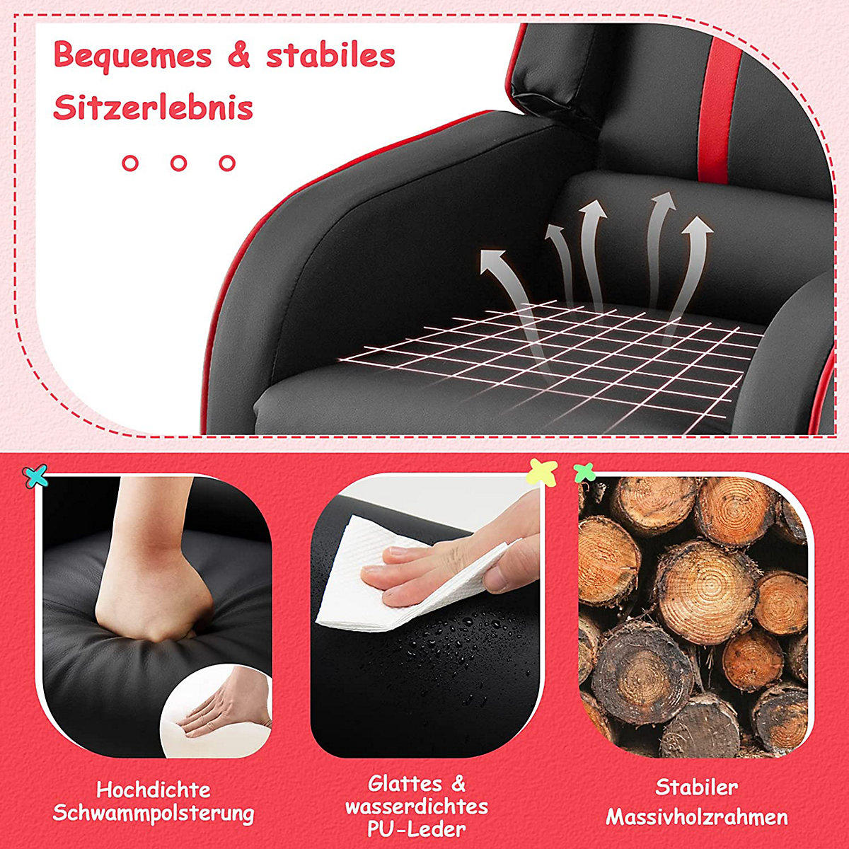 Kindersessel mit Liegefunktion Kindersofa 3-8 Jahre