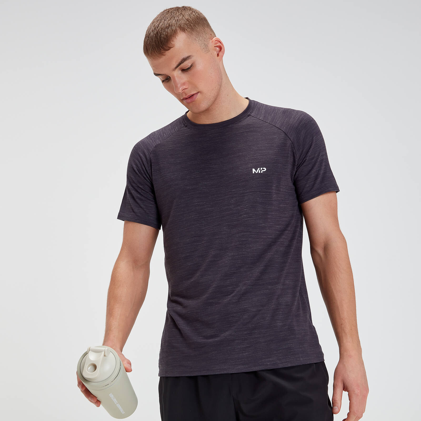 T-Shirt à Manche Courte MP Performance - Noir & Gris