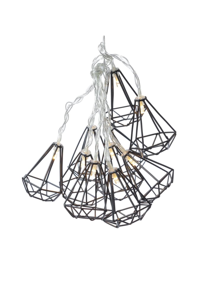 MARELIDA LED Lichterkette DIAMANT 10 kleine beleuchtete Rubine L: 1,6m in schwarz günstig kaufen onesize