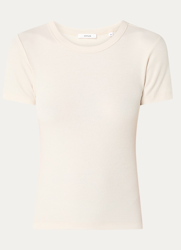 OPUS Samuna T-shirt with ribbed structure
