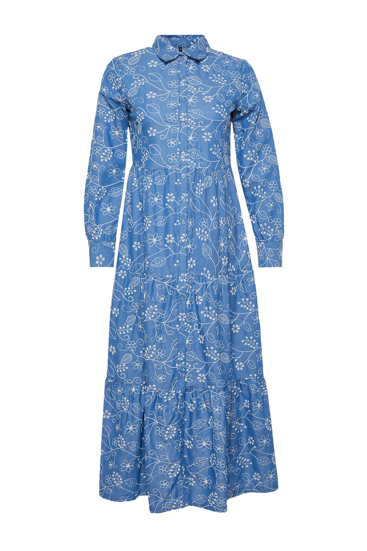 Trendyol Modest  Hemdkleid aus gewebter Indigo-Baumwolle TCTSS24EB00091