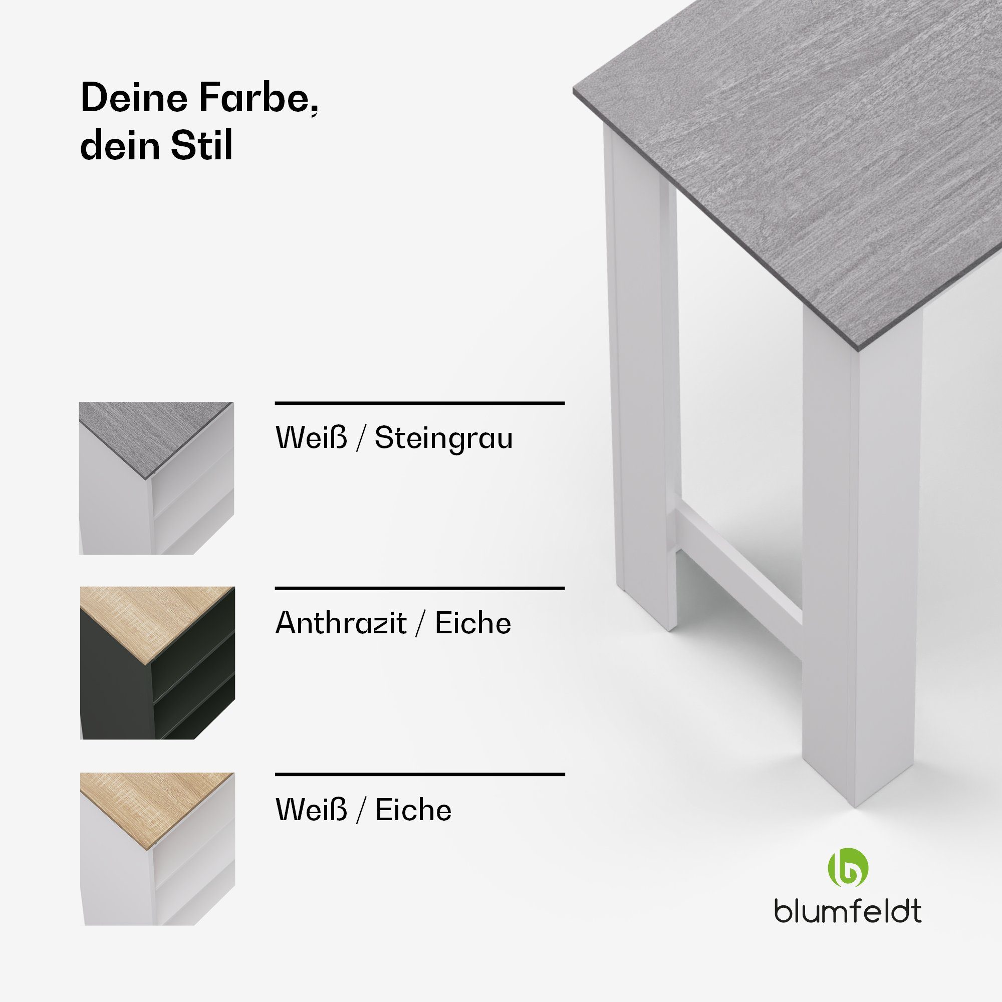 blumfeldt Bartisch Erskine Bartisch (Packung, 1 Tisch), Tresentisch Hausbar höhenverstellbare Regale