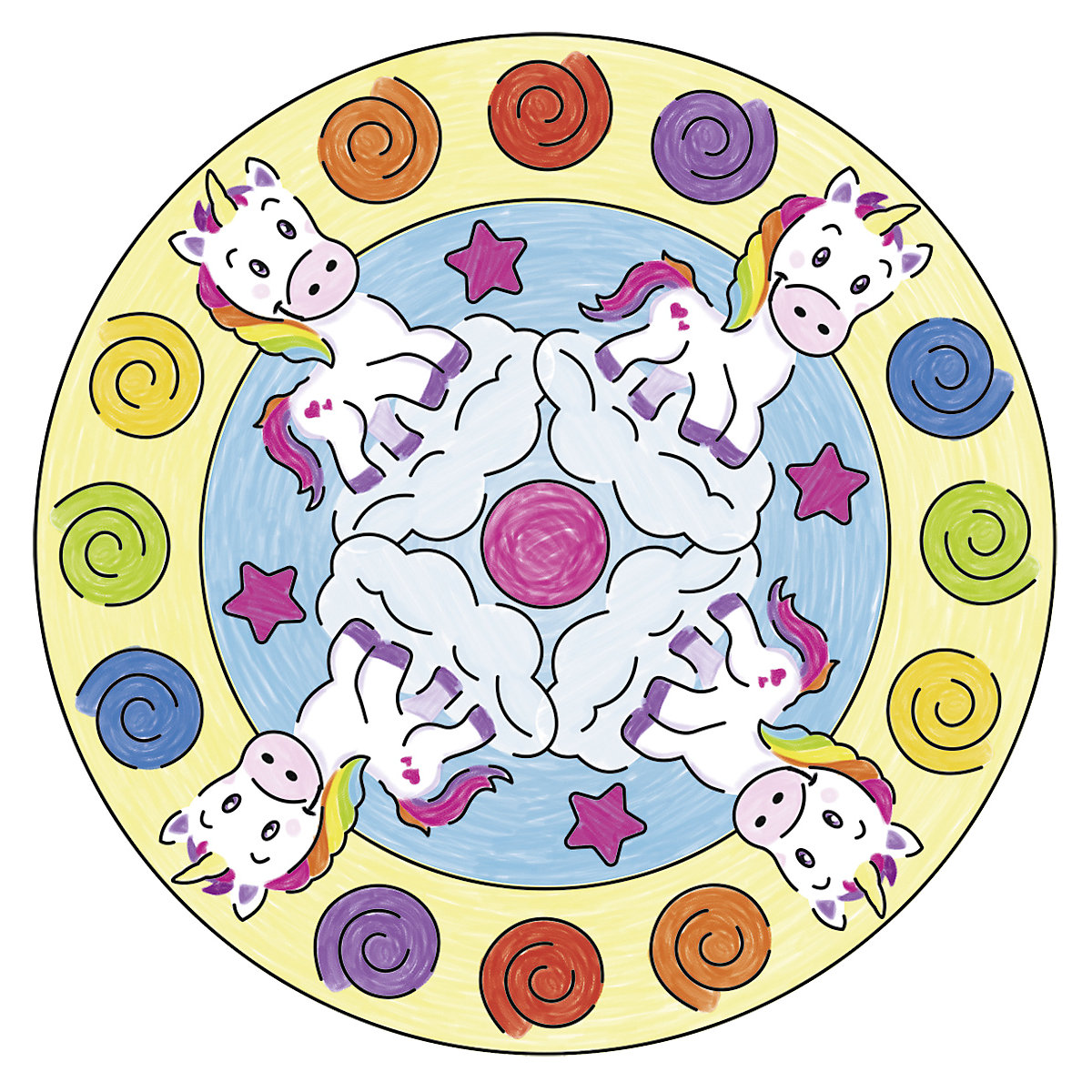 Mandala-Designer® Mini Set mit 1 Schablone, Einhorn