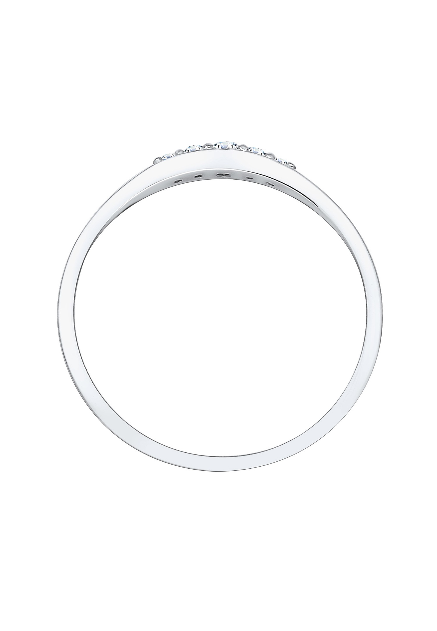Pierścionek zatrzaskowy Elli DIAMONDS z diamentami (0,09 ct.) ze srebra próby 925