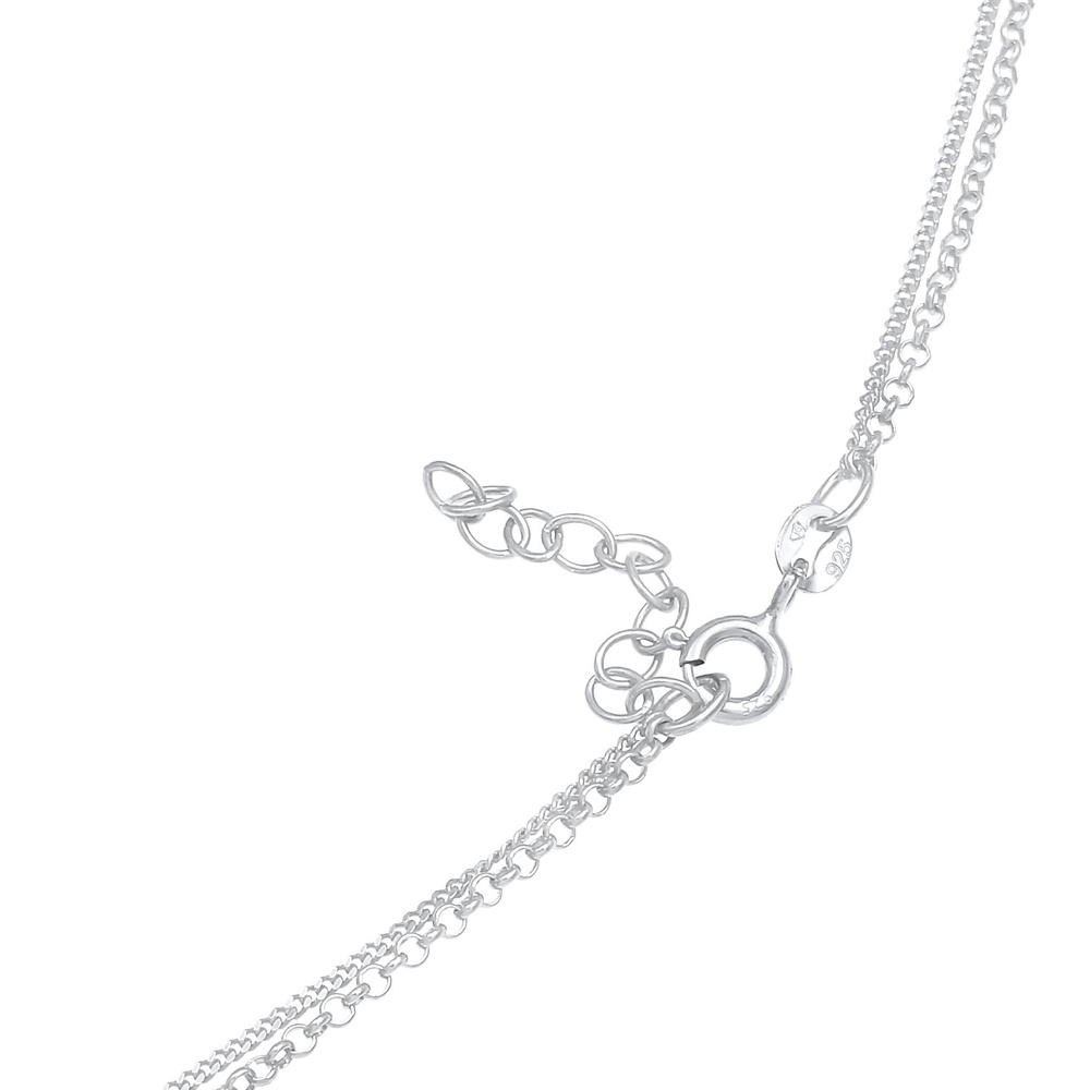 Elli Elli Collier Femmes Couches Plaquette Pendentif Martelé Tendance Blogueur en Arge collier