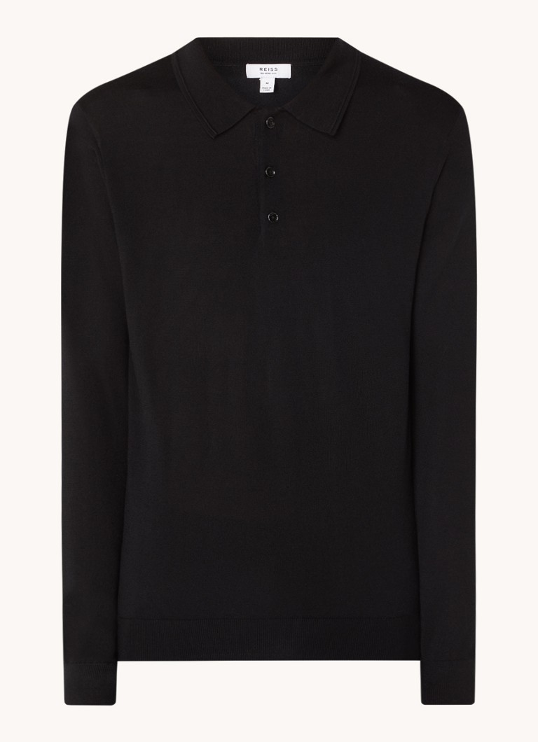 Reiss Trafford fino pletena vunena polo majica regularnog kroja